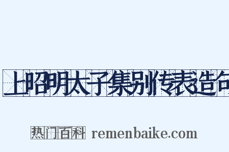 上昭明太子集别传表造句是什么意思的图片